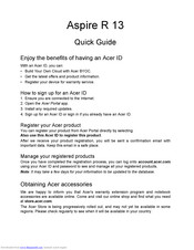 Acer Aspire R 13 Quick Manual