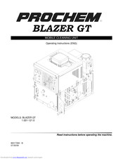 Prochem blazer gt Operating Instructions Manual
