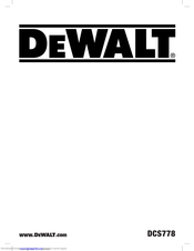 DeWalt DCS778 Original Instructions Manual