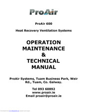 ProAir 600 Operation Maintenance & Technical Manual
