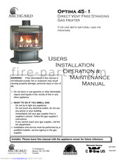 Archgard Optima 45-1 Users Installation Operation & Maintenance Manual