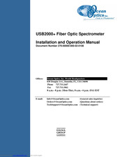 Ocean Optics USB2000 Plus Installation And Operation Manual