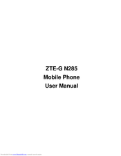 Zte-G N285 User Manual