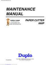 Duplo 660P Maintenance Manual