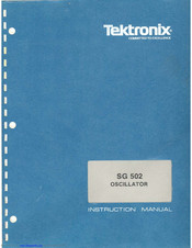 Tektronix sg 502 Instruction Manual