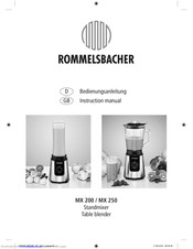 Rommelsbacher MX 200 Instruction Manual