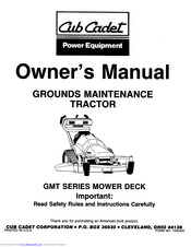 Cub Cadet GMT Series Owner's Manual