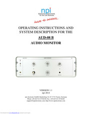NPI AUD-08 B Operating Instructions Manual