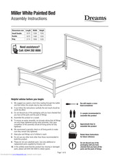 Dreamsat Miller White Painted Bed Assembly Instructions Manual