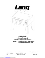 Lang DO54B Installation, Operation And Maintenance Instructions