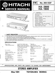 Hitachi HA-1800 Service Manual