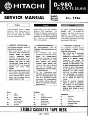 Hitachi D-980MFS Service Manual
