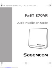 SAGEMCOM FAST 2704R Quick Installation Manual
