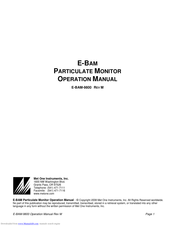 Met One Instruments E-BAM Operation Manual