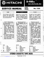 Hitachi D-980MU Service Manual
