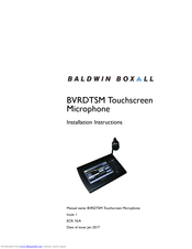 Baldwin Boxall BVRDTSM Installation Instructions Manual