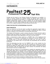Palintest Pooltest 25 Professional Plus Instructions Manual