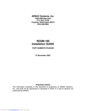 ARNAV RCOM-100 Installation Manual