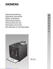 Siemens TK 52 SERIES Operating	 Instruction