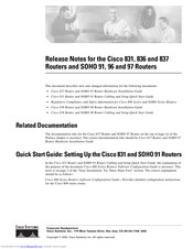 Cisco Router Cisco 831 Release Notes