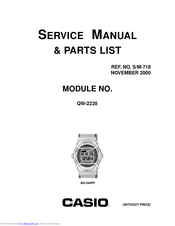 Casio QW-2228 Service Manual & Parts List
