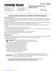 Power Team TWLC Series Operating Instructions And Parts List Manual