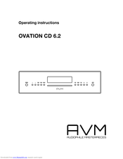 AVM OVATION CD 6.2 Operating Instructions Manual