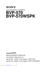 Sony BVP-570WSPK Maintenance Manual