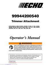 Echo TRIMMER ATTACHMENT PAS-231 Operator's Manual