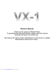 VERIXAS VX-1 Owner's Manual