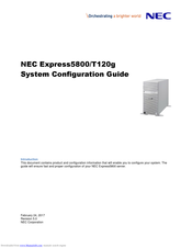 NEC Express5800/T120g System Configuration Manual