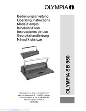 Olympia SB 950 Operating Instructions Manual