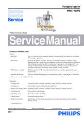 Philips HR7770/00 Service Manual