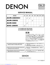 Denon AVC-2809 Service Manual