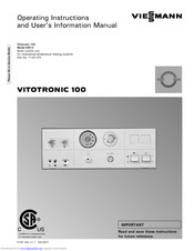 Viessmann KW10 Operating Instructions And User's Information Manual