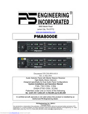 PS Engineering PMA8000E Installation And Operation Manual