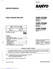 Sanyo VHR-279IR Service Manual