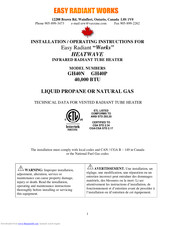 Easy Radiant Works GH40P Installation & Operating Instructions Manual