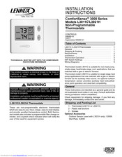 Lennox ComfortSense L3021H Installation Instructions Manual