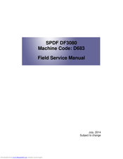 Ricoh SPDF DF3080 Field Service Manual