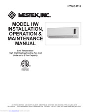 Mestek HWL2-1116 Installation, Operation & Maintenance Manual