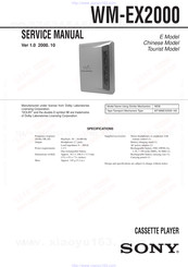 Sony Walkman WM-EX2000 Service Manual