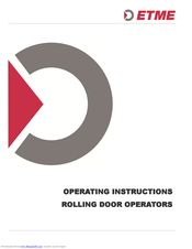 ETME RDA series Operating Instructions Manual