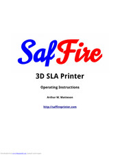 SAFFIRE 3D SLA Operating Instructions Manual