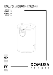DOMUSA Sanit 150 Installation And Operating Instruction