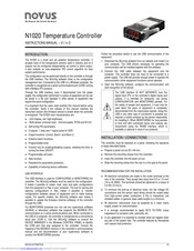 Novus N1020 Instruction Manual