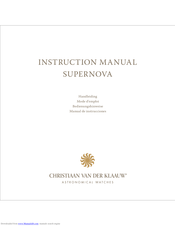 Christiaan van der Klaauw SUPERNOVA Instruction Manual