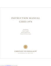 Christiaan van der Klaauw CERES 1974 Instruction Manual