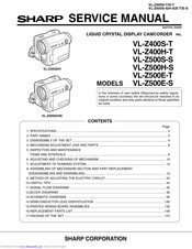 Sharp Viewcam VL-Z400H-T Service Manual