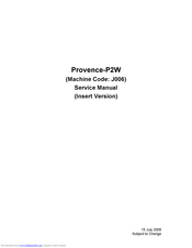 Ricoh Provence-P2W Service Manual